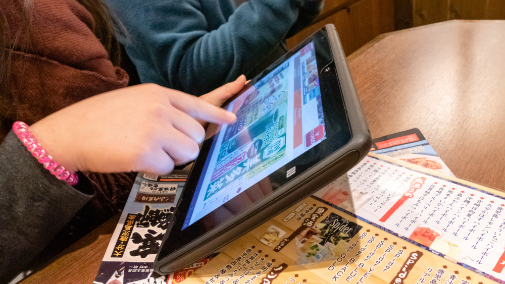 Ordering food on tablet